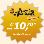 ASIA-Domains für nur €10,70 registrieren