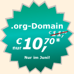 ORG-Domains für nur €10,70 pro Jahr